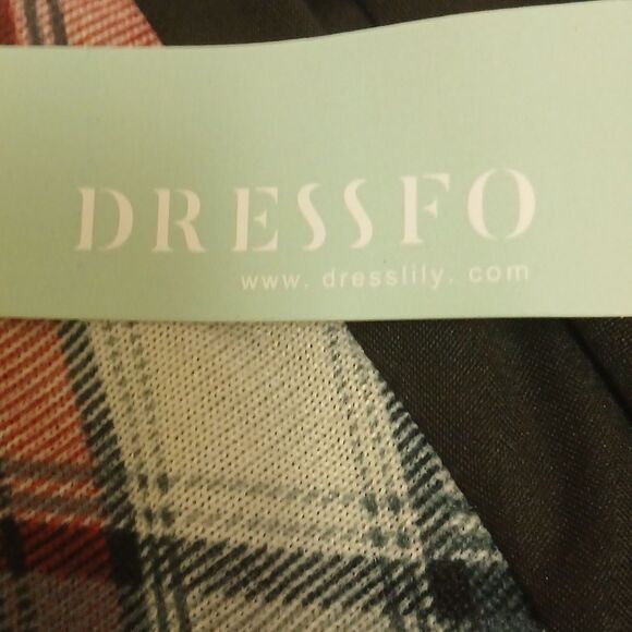 DRESSFO Plaid Trim Black Long Sleeve Top COWL NECK OR NOT! Size XL NWT - Picture 9 of 12